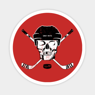 Hockey Skull and Hockey Sticks Magnet